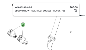 parts manual page for seat belt buckle